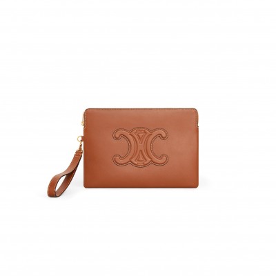 CELINE SMALL POUCH WITH STRAP CUIR TRIOMPHE IN SMOOTH CALFSKIN 10J983DR8.04LU (25*17.5*1cm)